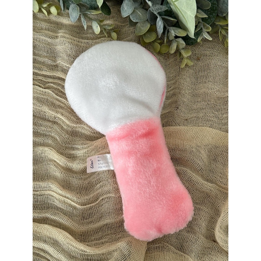 Eden plush baby rattle Very Special Baby pink soft 80s retro intant toy - Picture 2 of 7